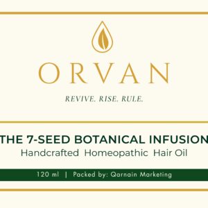 ORVAN Handcrafted Herbal Hair Oil – Homeopathic-Inspired Formula for Strong & Healthy Hair